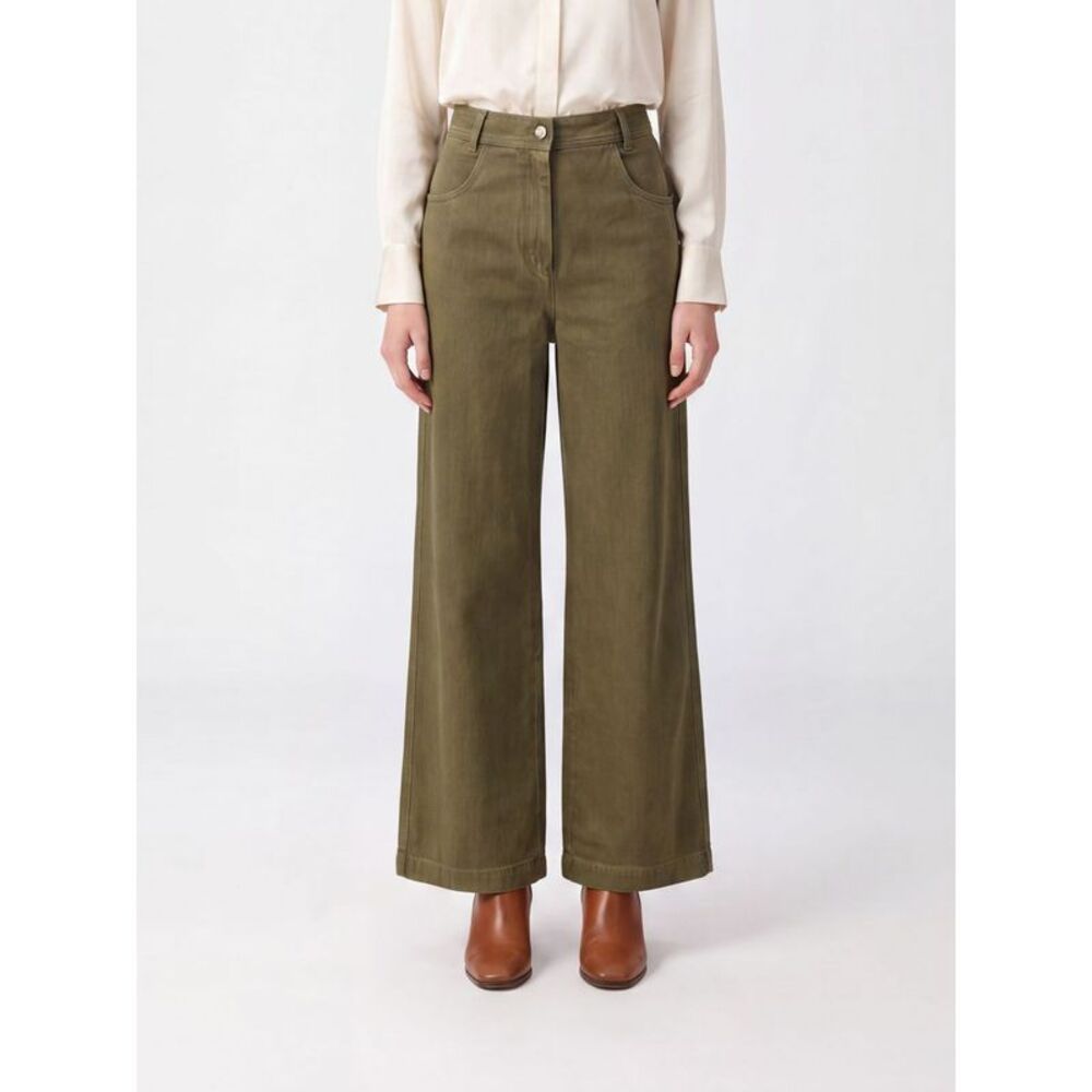 Max Mara Women Max Mara High-Waisted Wide Leg Jeans In Cotton Denim